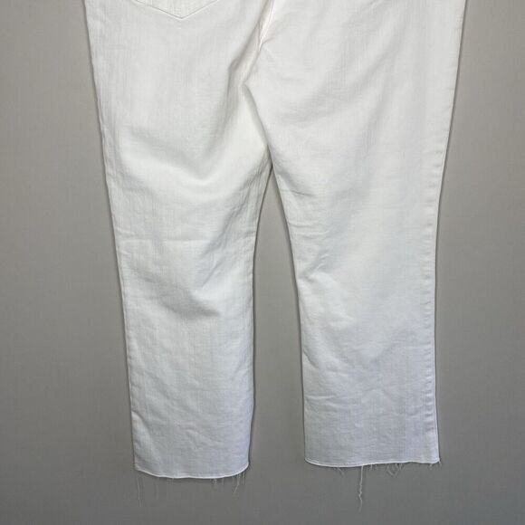 J.CREW Jeans Women 32 Demi Boot Crop NEW 9" Rise White Raw Hem Stretch BQ301 - Picture 9 of 15